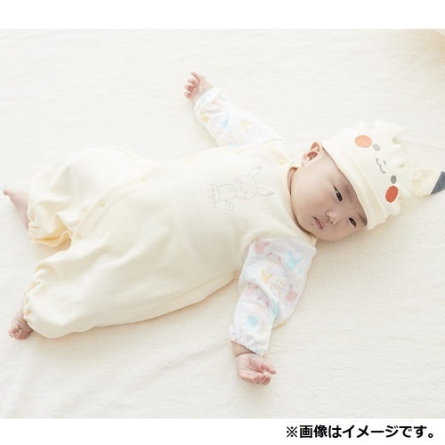 代購】Monpoke モンポケ嬰幼兒日本製皮卡丘出產預備寶寶3入禮盒組(帽+