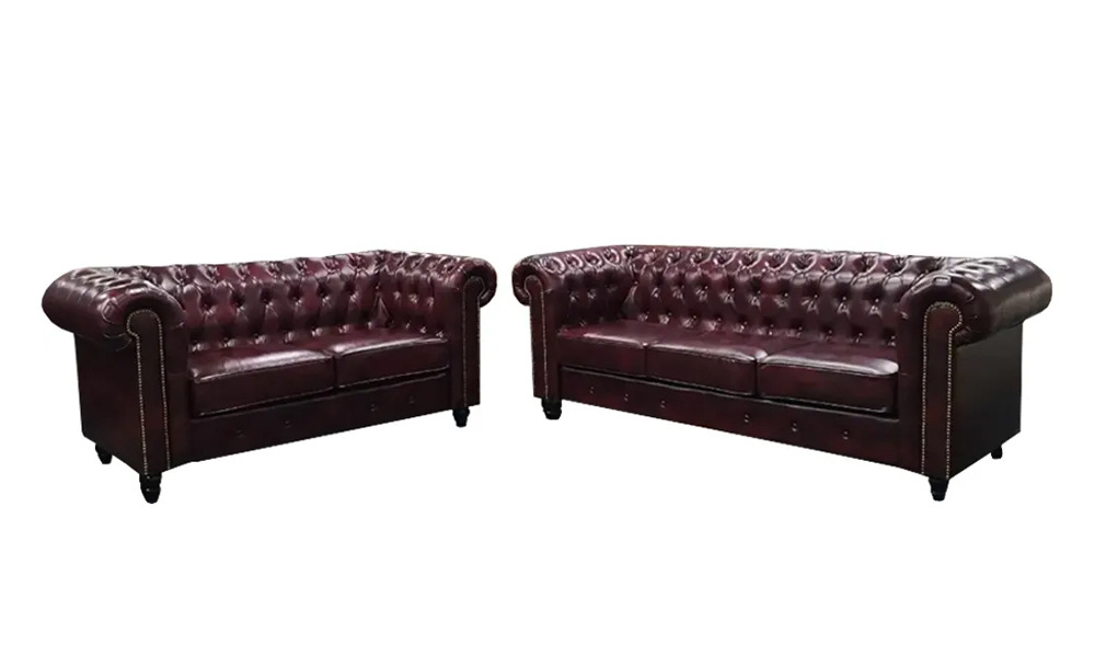 Bespoke classic leather upholstery chesterfield sofa