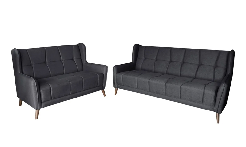 Fabric upholstery high back custom sofa in Grey