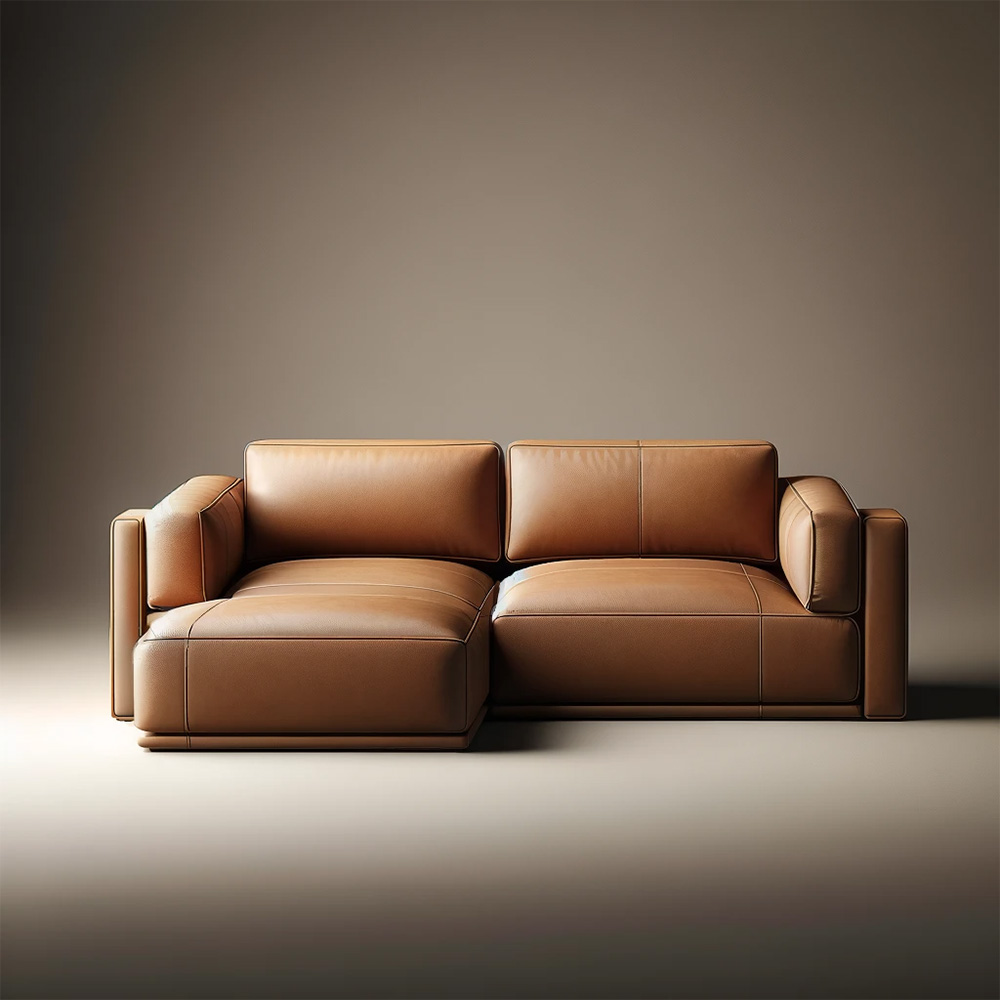 nottisofa light brown leather modular sofa in modern contemporary style