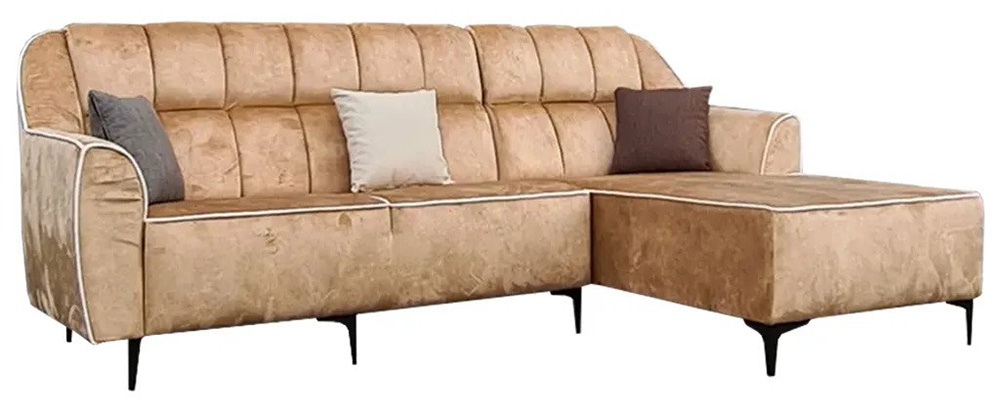 nottisofa bear round edge velvet fabric L shaped corner sofa