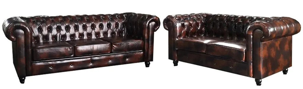 nottisofa vintage oil leather chesterfield style sofa
