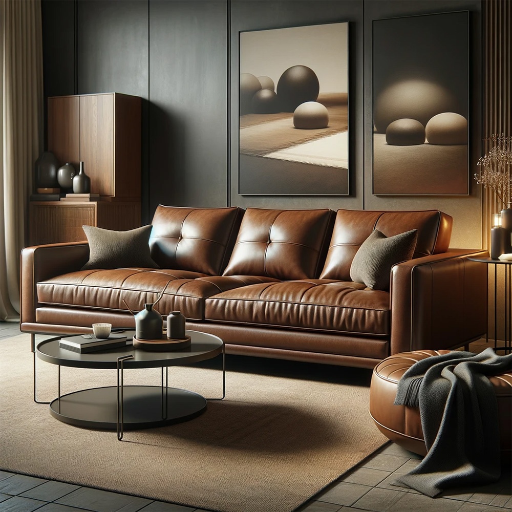 brown leather sofa 