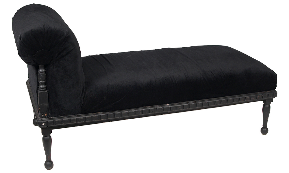 Black designer chaise lounge sofa