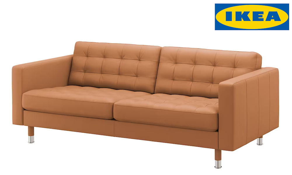 Ikea brown Landskrona leather sofa