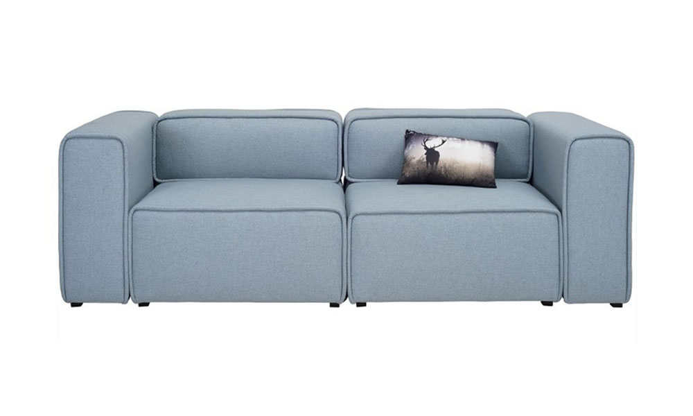 Sleek Modern FDSF3317 Scandinavian Style 2-Seater Sofa with Solid Kiln-dried Wood Frame