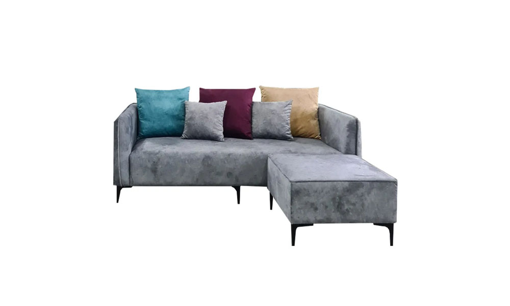 NOTTI NTSF743 Minimalist Plain Style Velvet Fabric 2.5 Seater Sofa with Portable Stool (Pre-Order)