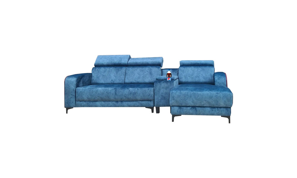 NOTTI NTS880 Malaysia Ella Style L Shape Velvet Fabric Sofa with Adjustable Headrest (Pre-Order)