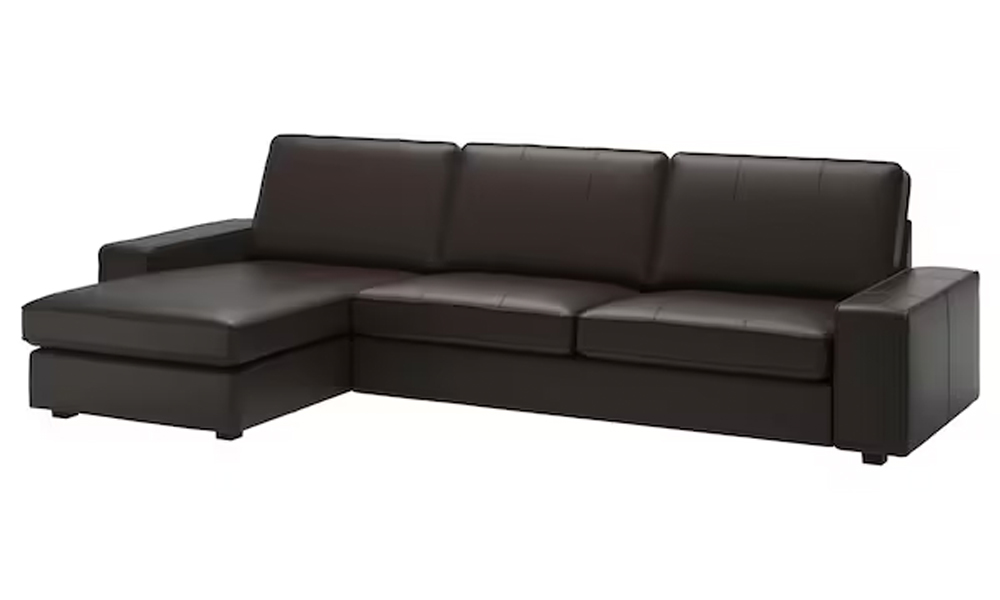 Ikea Kivik Leather L-Shaped Sofa in Dark Brown Malaysia