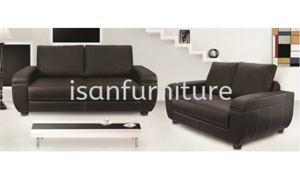 Isan Furniture Leather 2 + 3 Seater Sofa in Dark Brown Malaysia
