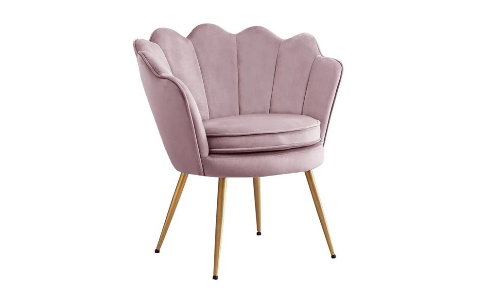 Nordic Style Sea Shell Lounge Armchair in Pastel Pink Malaysia