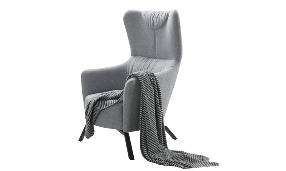 Contemporary Style Fabric Lounge Chair in Light Grey Malaysia