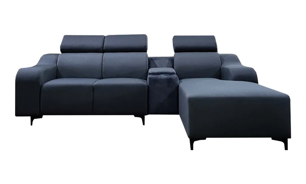 NOTTI NTSF942 Nikkoti Sleek Design Velvet Fabric L Shape Corner Sofa with Adjustable Headrest 