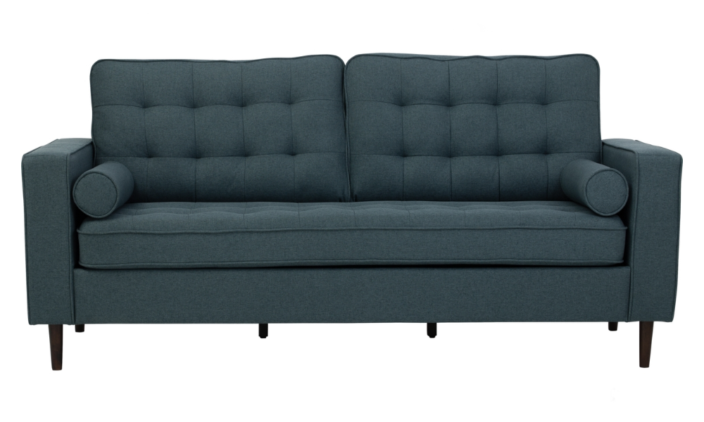 Tekkashop FDSF2250NG Scandinavian Style 3 Solid Rubberwood Seater Sofa With High Density Cushion Foam