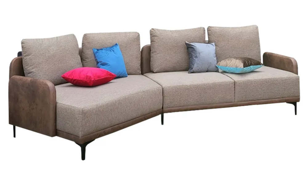 NOTTI NTSF911 New York Angle Corner Shaped Style 3 Seater Linen Fabric Sofa