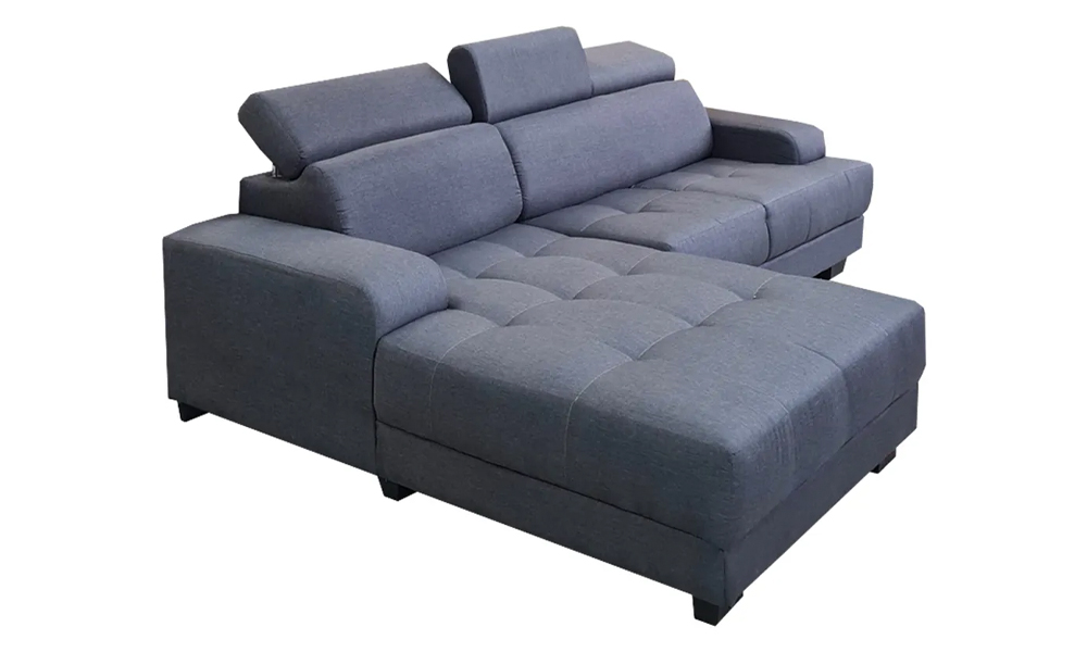 NOTTI NTSF366AL Modern Multi-Seat Design L Shape Velvet Fabric Sofa with Adjustable Headrest and Hidden Stools