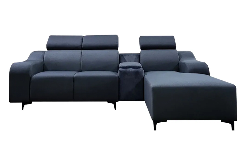 NOTTI NTSF942 Nikkoti Sleek Design Velvet Fabric L Shape Corner Sofa with Adjustable Headrest