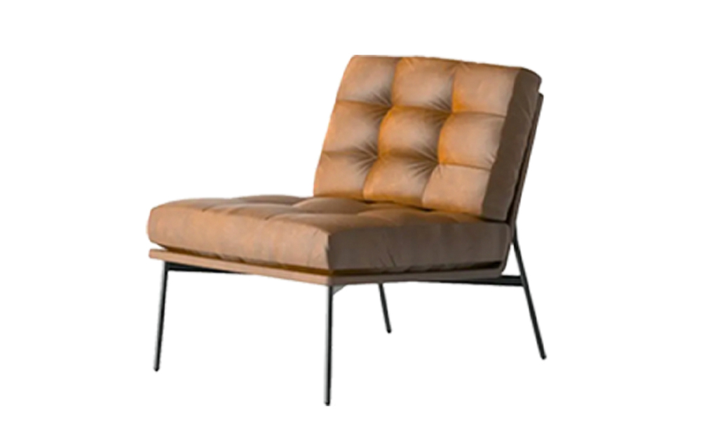 FDLC4950BR Leather Designer Lounge Chair Single Seater in Hazelnut Brown