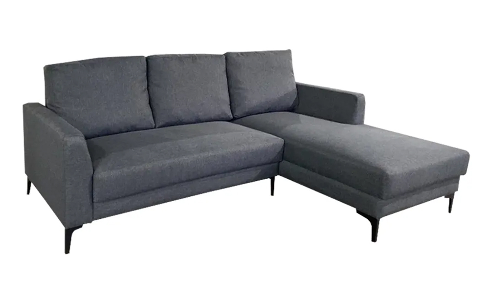 Remolic Modern Condo Linen Fabric L Shaped Sofa in Grey