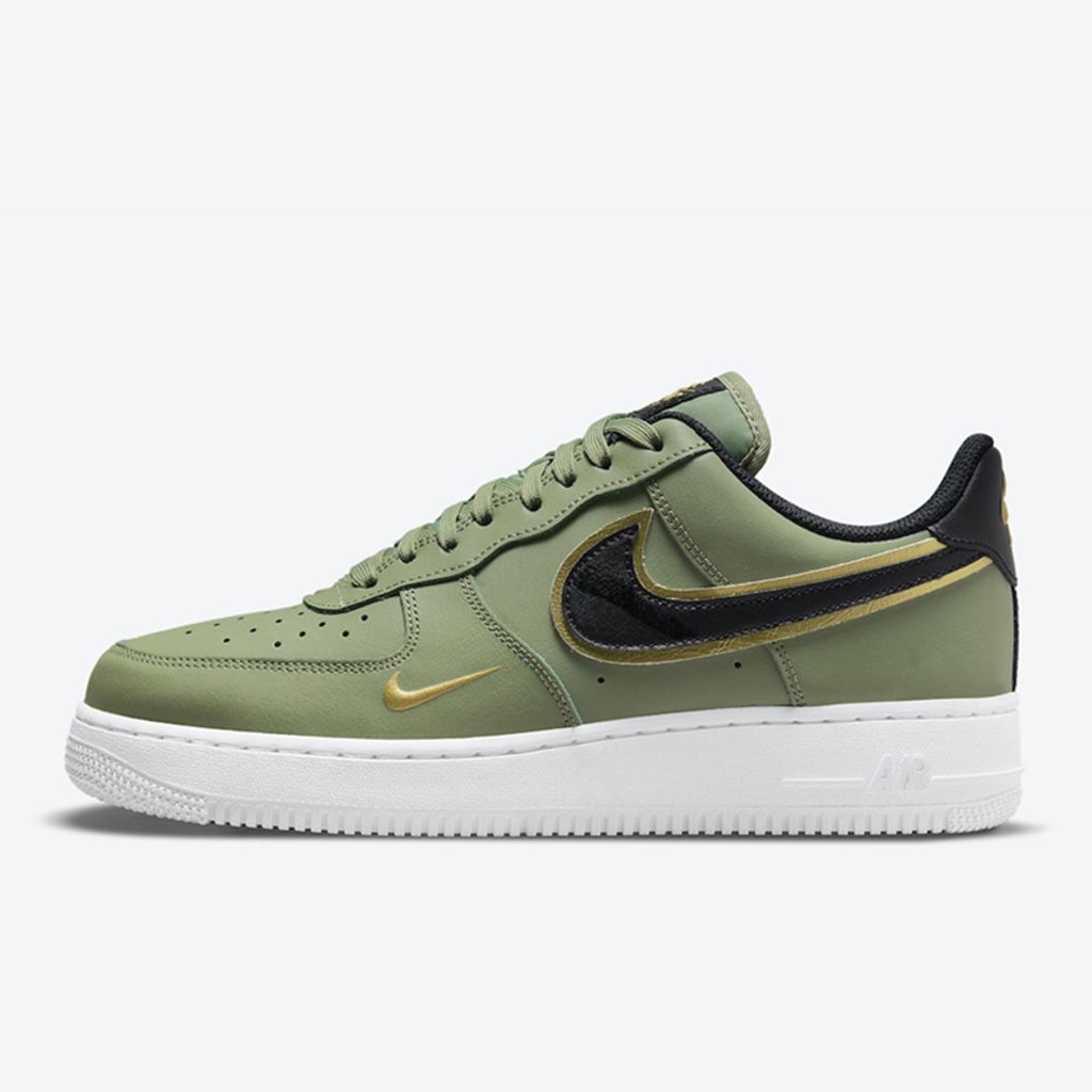 Nike Air Force 1 Low '07 LV8 Double Swoosh Olive Gold Black Men's