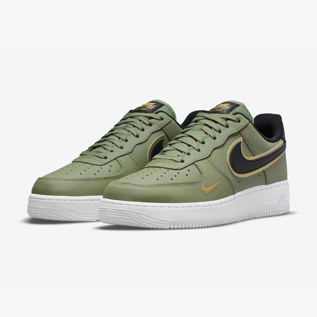 🍀Nike Air Force 1s Custom Shoes 4 Leaf Clover Patch Dark Green Gold Mens  AF1s