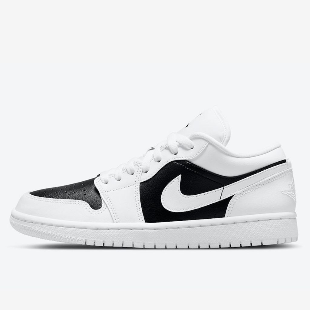 Custom Air Jordan 1 Low 'Panda' White Black - SoleSnk