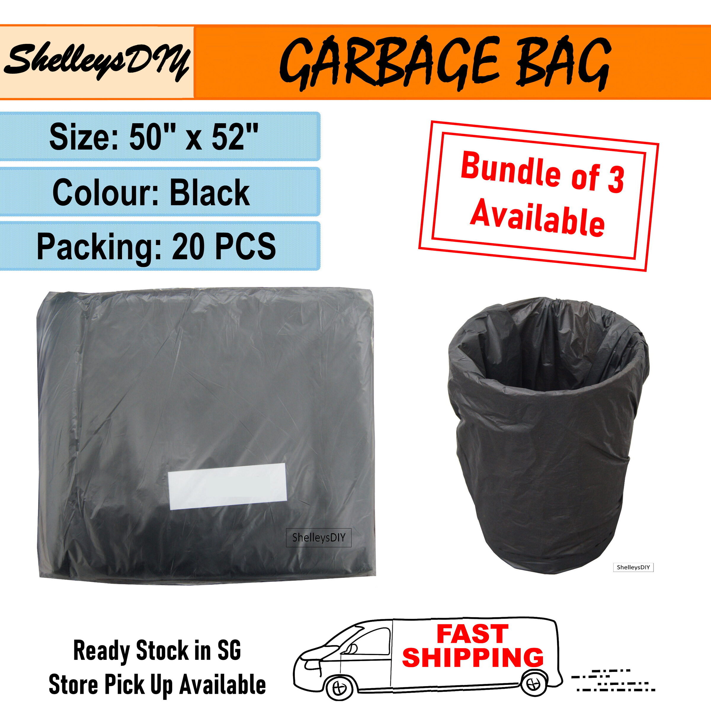 Tuffy Jumbo Garbage Bags - 38 x 50 - Black in Garbage Bags from Simplex  Trading