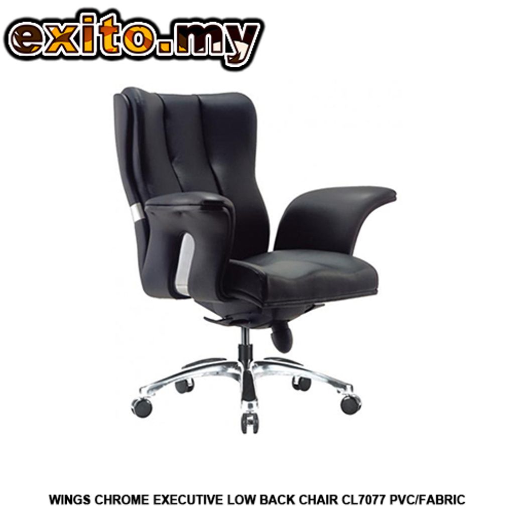 WINGS CHROME EXECUTIVE LOW BACK CHAIR CL7077 PVC FABRIC.jpg