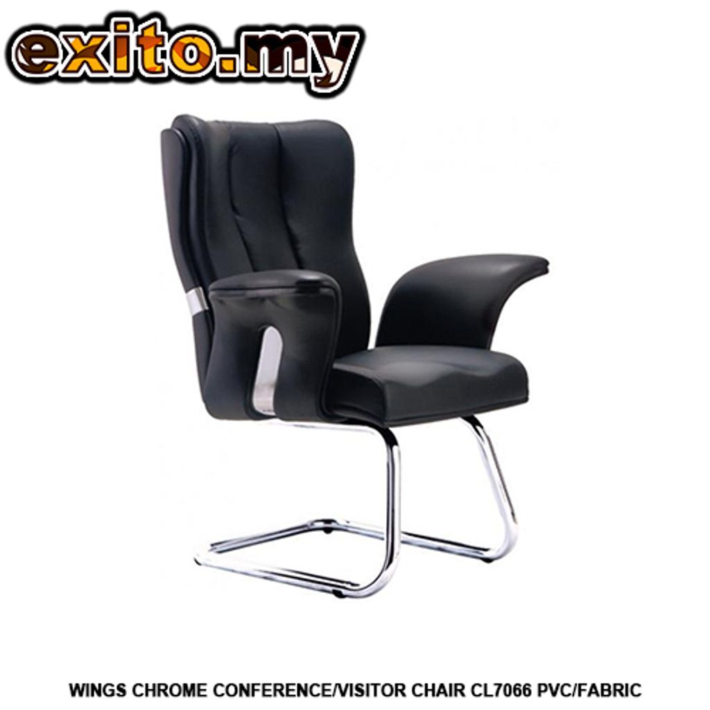 WINGS CHROME CONFERENCE VISITOR CHAIR CL7066 PVC FABRIC.jpg