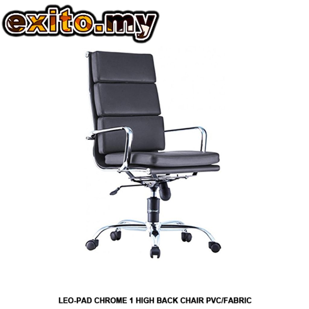 LEO-PAD CHROME 1 HIGH BACK CHAIR PVC FABRIC