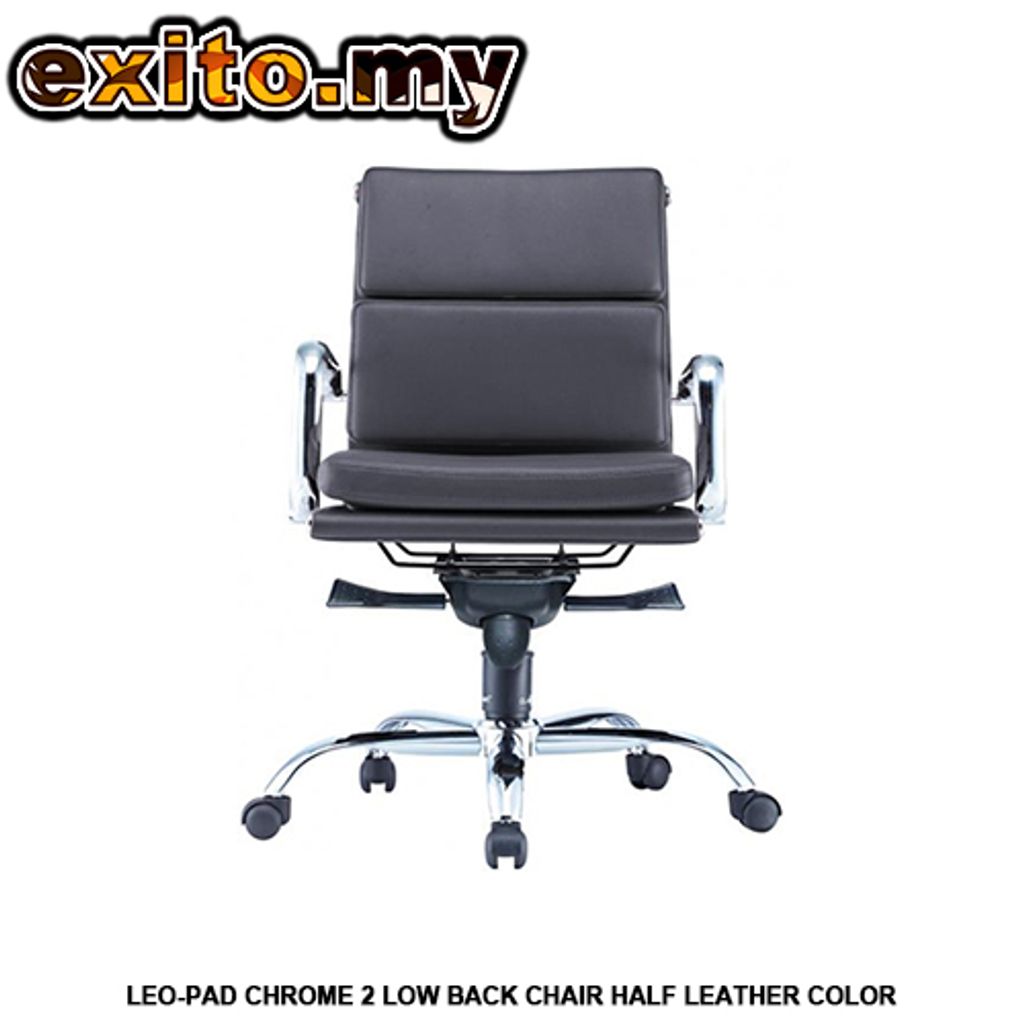 LEO-PAD CHROME 2 LOW BACK CHAIR HALF LEATHER COLOR
