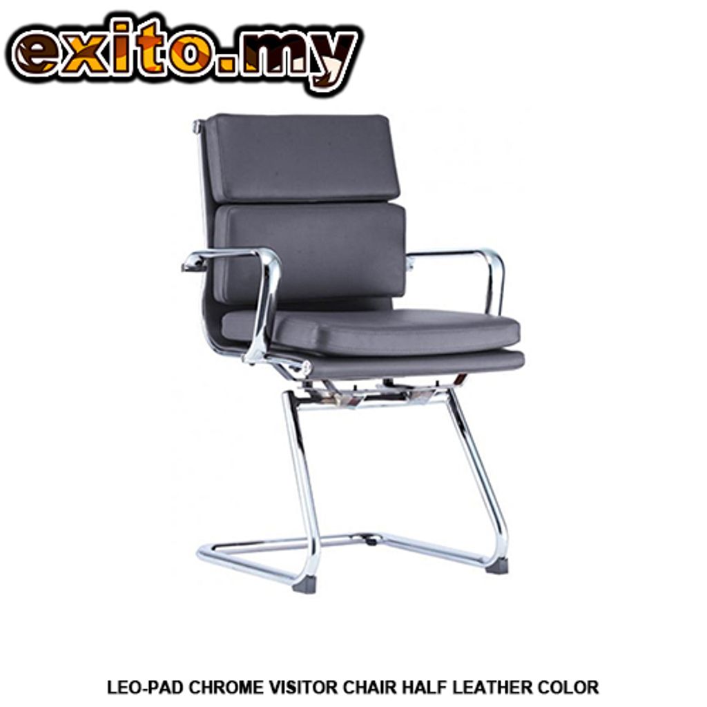 LEO-PAD CHROME VISITOR CHAIR HALF LEATHER COLOR