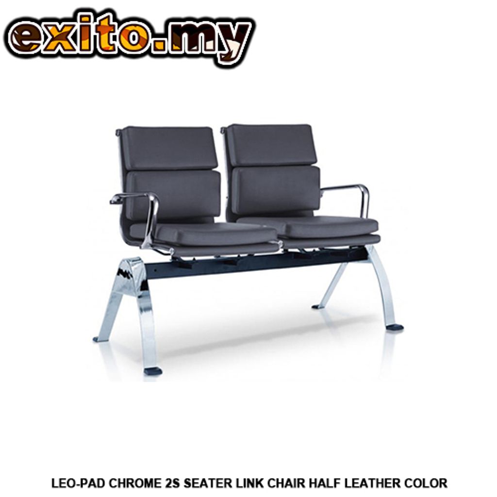 LEO-PAD CHROME 2S SEATER LINK CHAIR HALF LEATHER COLOR