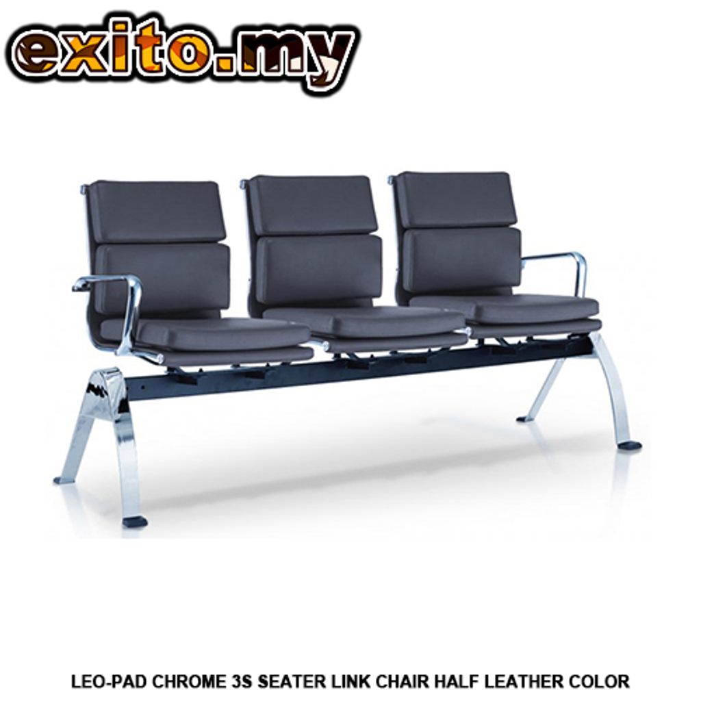 LEO-PAD CHROME 3S SEATER LINK CHAIR HALF LEATHER COLOR