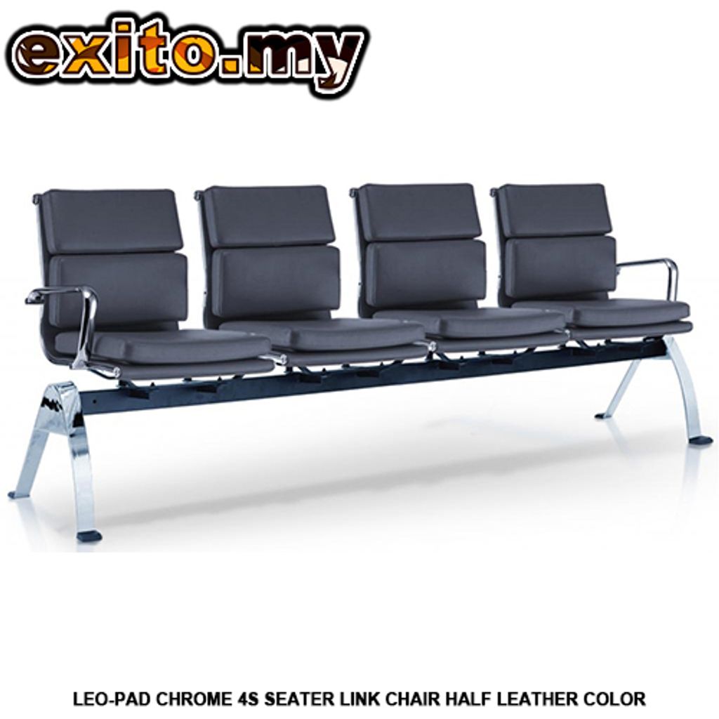 LEO-PAD CHROME 4S SEATER LINK CHAIR HALF LEATHER COLOR