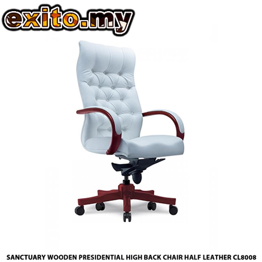 SANCTUARY WOODEN PRESIDENTIAL HIGH BACK CHAIR HALF LEATHER CL8008.jpg