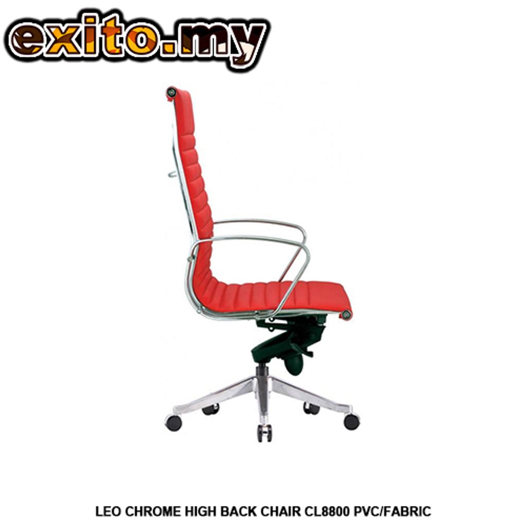 LEO CHROME HIGH BACK CHAIR CL8800 PVC FABRIC.jpg