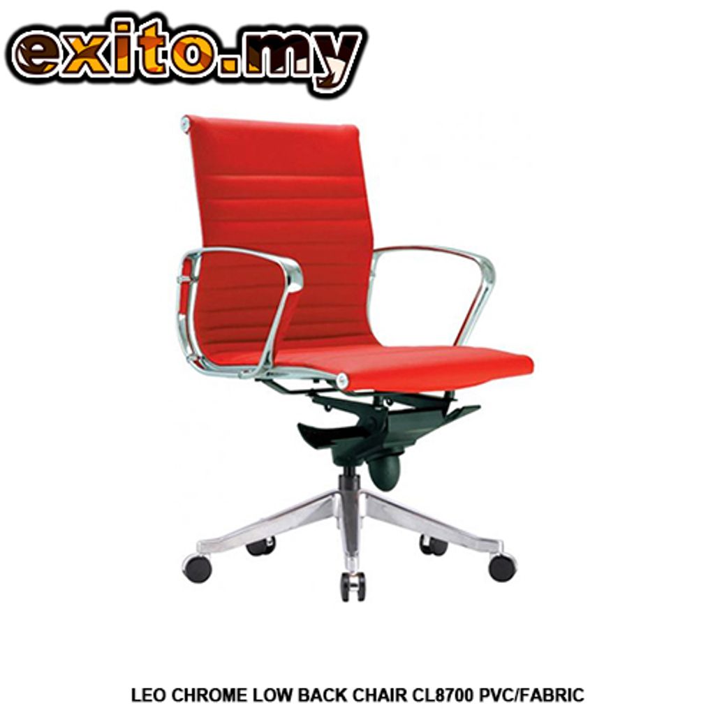 LEO CHROME LOW BACK CHAIR CL8700 PVC FABRIC.jpg