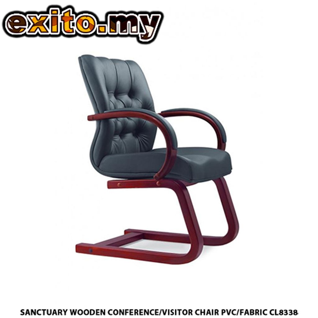 SANCTUARY WOODEN CONFERENCE-VISITOR CHAIR PVC FABRIC CL8338.jpg