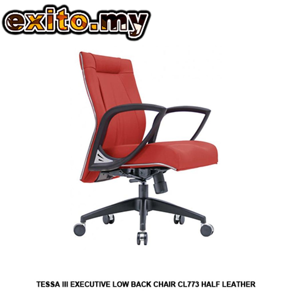 TESSA III EXECUTIVE LOW BACK CHAIR CL773 HALF LEATHER