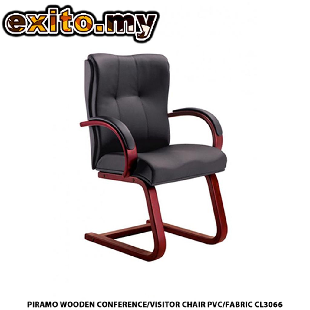 PIRAMO WOODEN CONFERENCE-VISITOR CHAIR PVC FABRIC CL3066