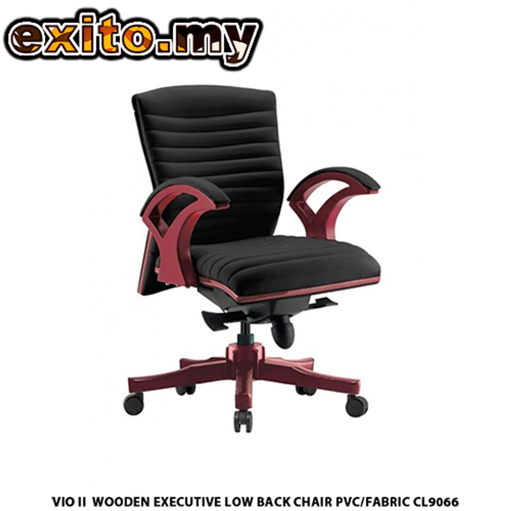 VIO II WOODEN EXECUTIVE LOW BACK CHAIR PVC FABRIC CL9066