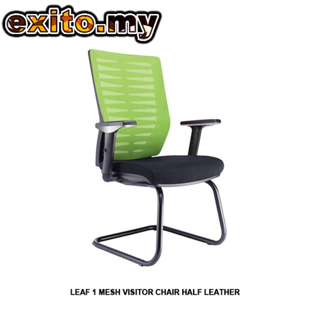 LEAF 1 MESH VISITOR CHAIR HALF LEATHER
