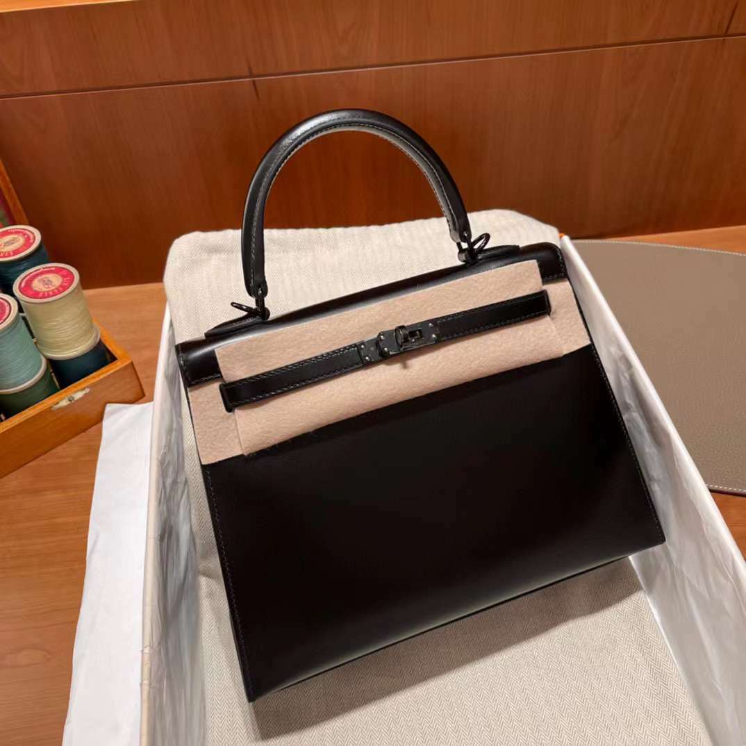 HERMES KELLY SO 89 BLACK 25CM FAIRY STUDIO