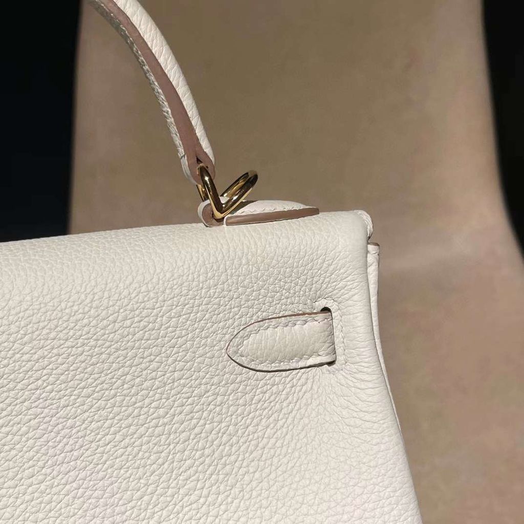 HERMES KELLY TOGO皮 0T蘑菇白 金扣25/28/32/35