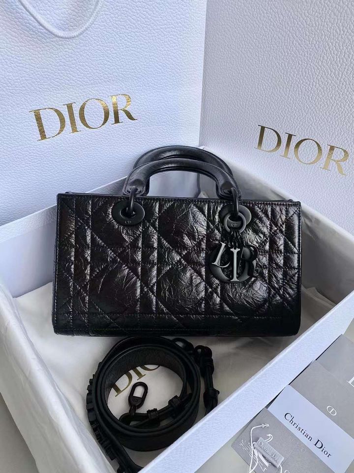DIOR LADY D-SIRE 小號黛妃包 油蠟黑