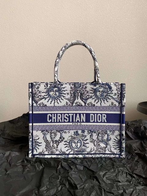 DIOR BOOK TOTE 太陽神茹伊輕便袋 藍白色 中號 1