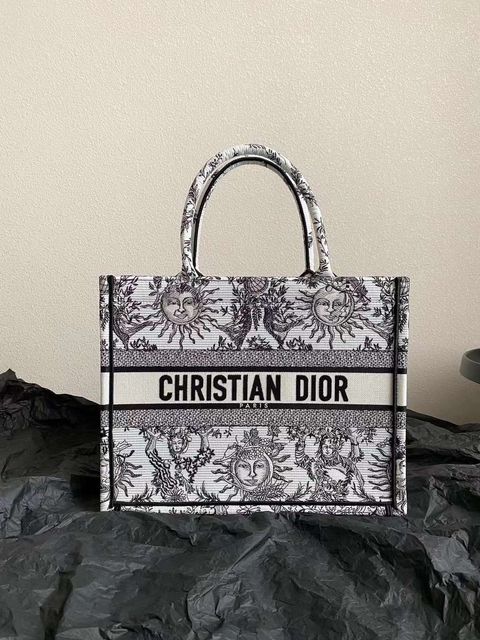 DIOR BOOK TOTE 太陽神茹伊輕便袋 黑白色 中號 2