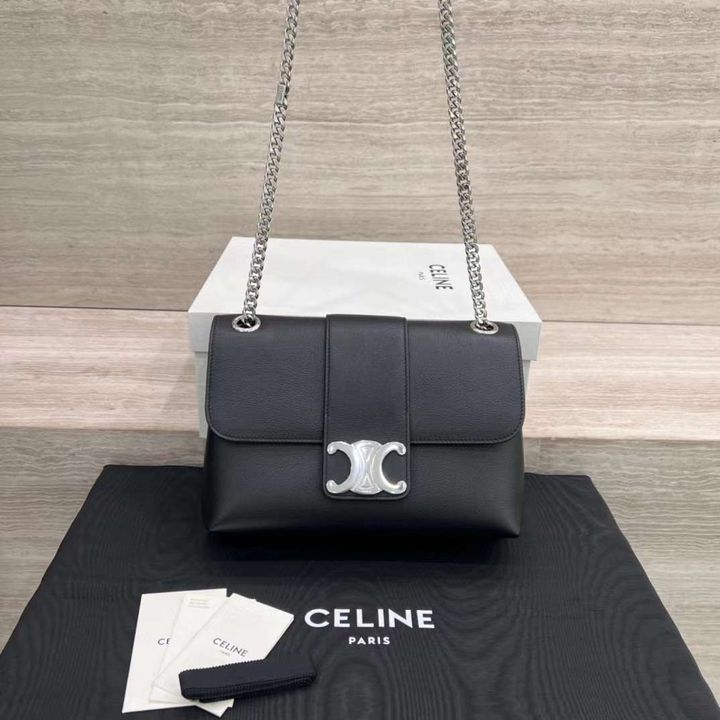 CELINE TEEN VICTOIRE 手袋 黑銀款 小號:中號
