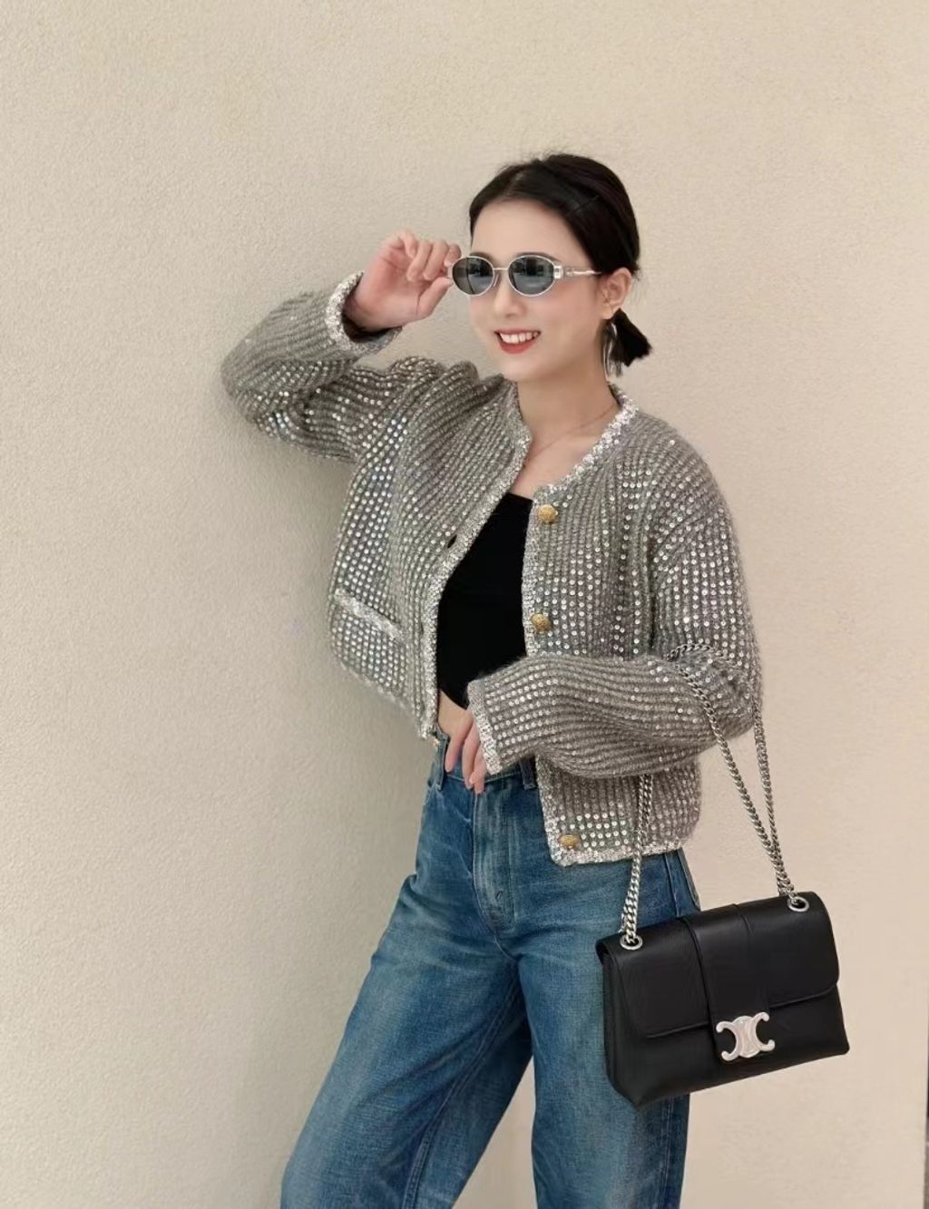 CELINE TEEN VICTOIRE 手袋 黑銀款 小號:中號10